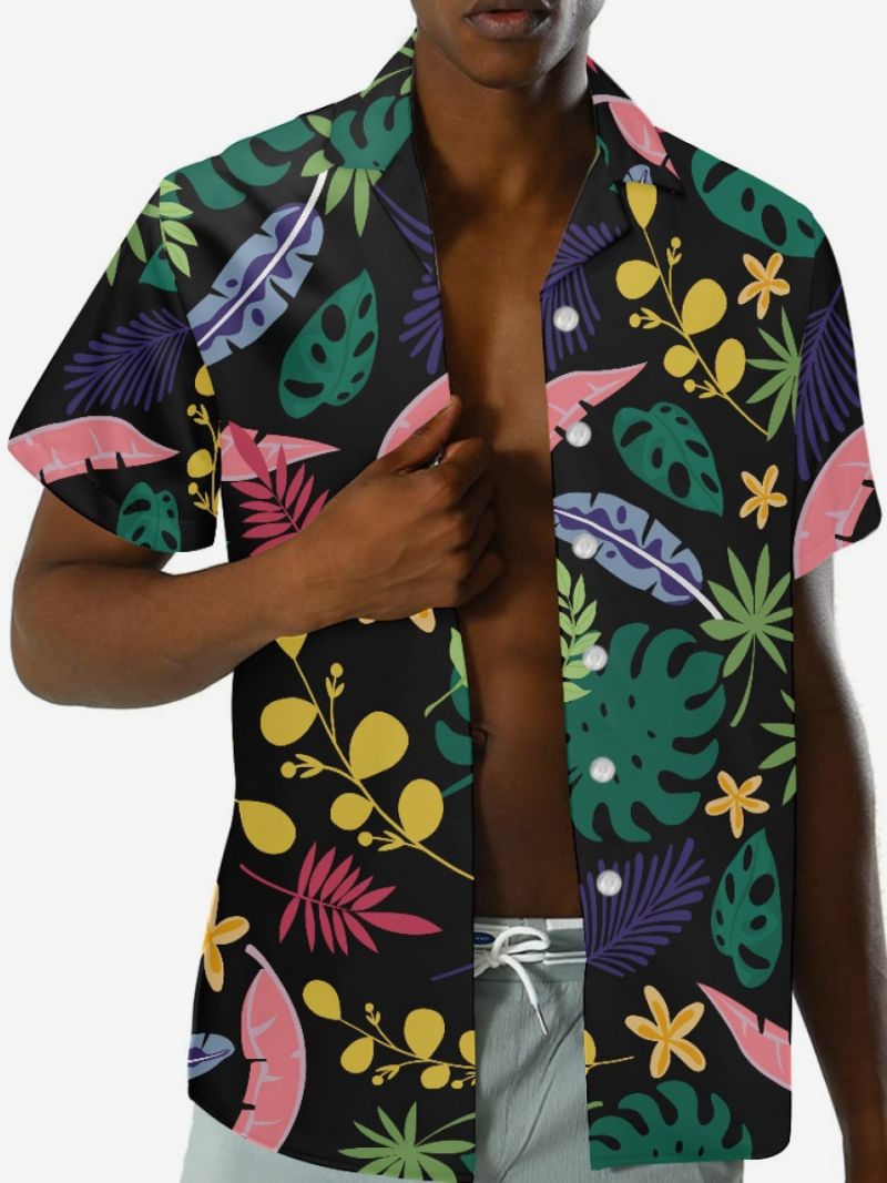 Casual Skjorta För Män Tropical Printed Herr Topp