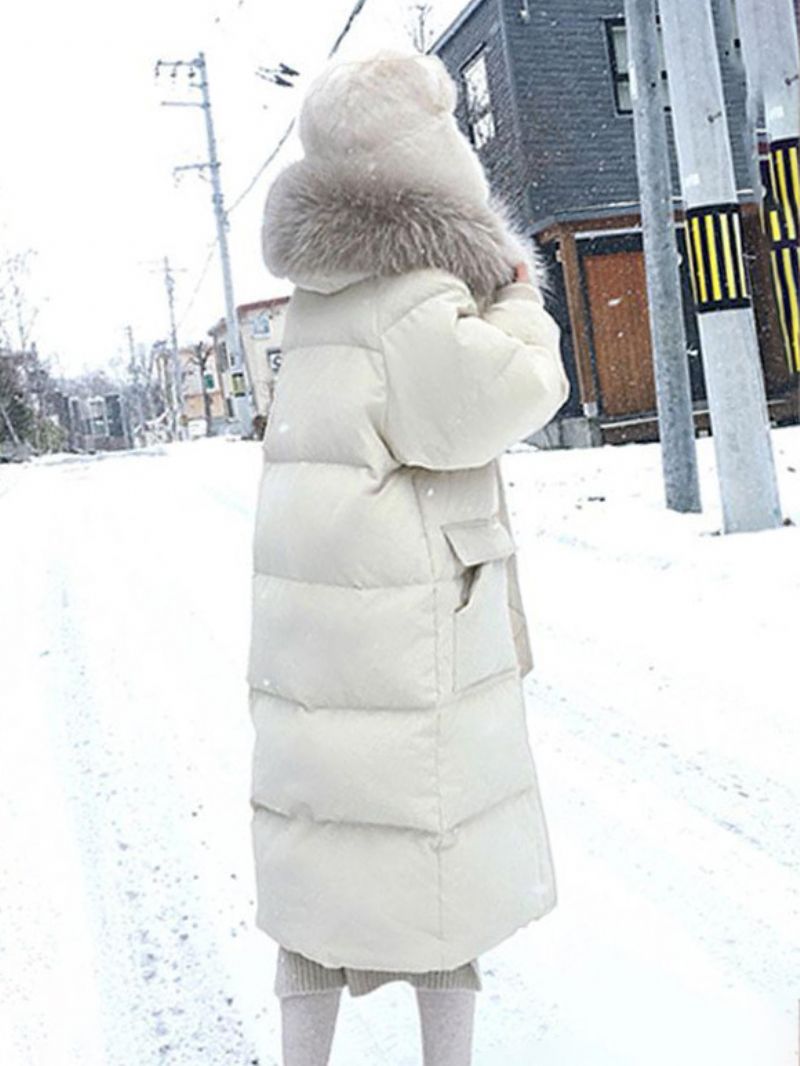 Pufferrockar För Kvinnor Ecru White Thicken Winter Ytterkläder - Beige