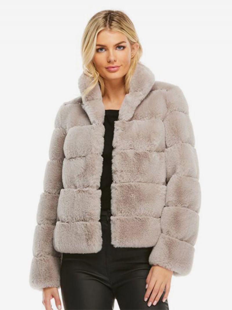 Faux Fur Coats Rose Långärmad Damrock