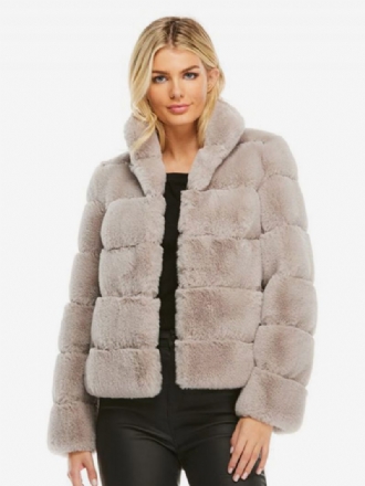 Faux Fur Coats Rose Långärmad Damrock