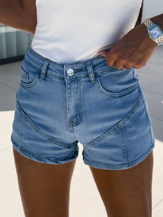 Cowboy Patchwork Jeans High Waist Spring Denim Shorts För Kvinnor