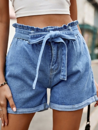 Damshorts Casual Spetsad Jeansunderdel