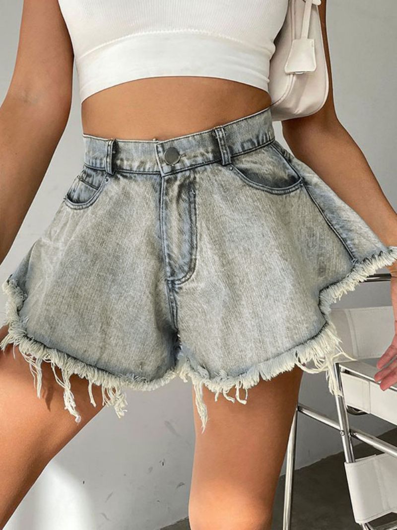 Shorts För Kvinnor Fringe Denim Cowboy Bottoms