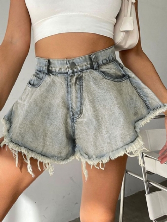 Shorts För Kvinnor Fringe Denim Cowboy Bottoms