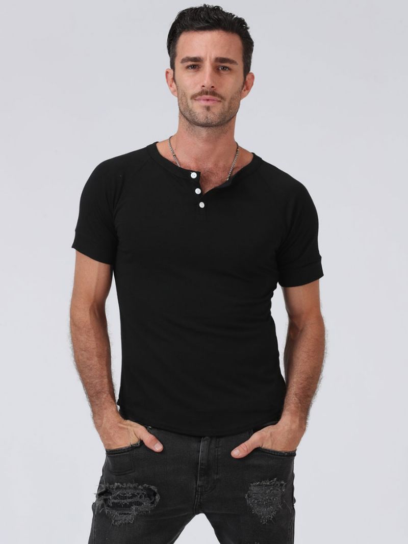 Herr T-shirts Casual Jewel Neck Kort Ärm