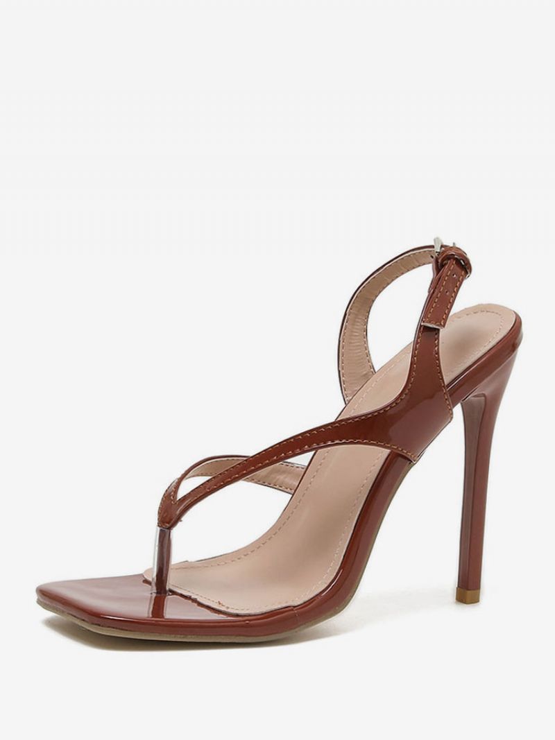 Slingback Stringtrosa För Damer Stiletto Prom Heel Sandaler - Kaffe Brun