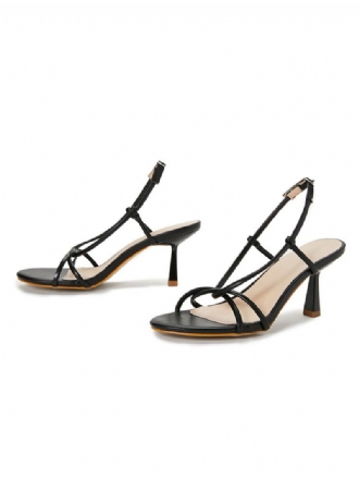 Strappy Slingback Låg Prom Heel Sandaler För Kvinnor