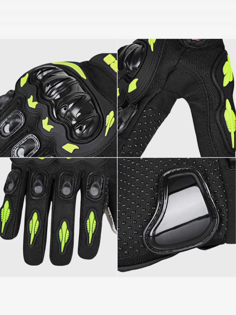 Offroad Motorcykel Anti-fall Anti-halk Andas Mountainbike Sommar Racing Fullfinger Handskar - Grön