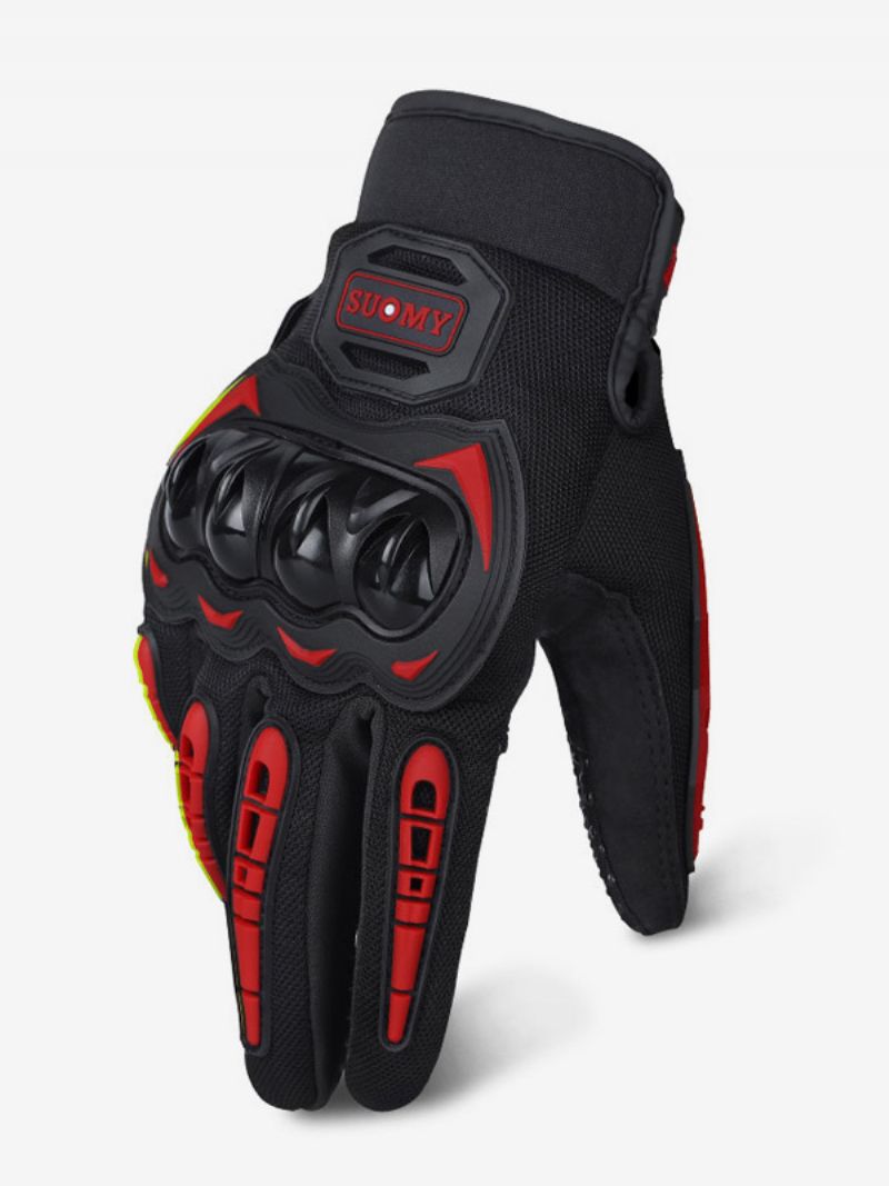 Offroad Motorcykel Anti-fall Anti-halk Andas Mountainbike Sommar Racing Fullfinger Handskar - Röd