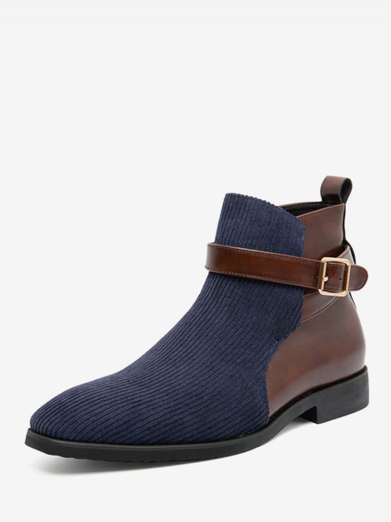 Herrstövlar Chukka Boots Pu Läder Jodhpur Spänne