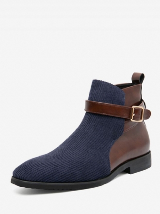 Herrstövlar Chukka Boots Pu Läder Jodhpur Spänne