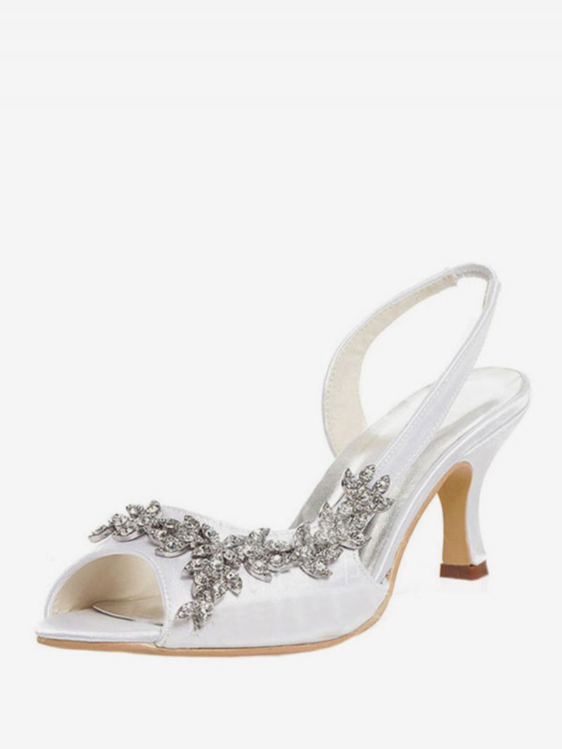 Dam Rhinestones Slingback Bröllopspumpar