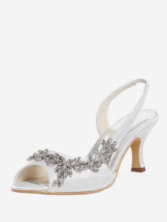 Dam Rhinestones Slingback Bröllopspumpar