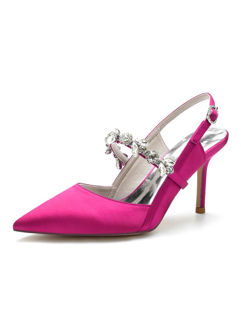 Dambröllopsskor Strass Mary Jane Stiletto Heel Pumps - Ros