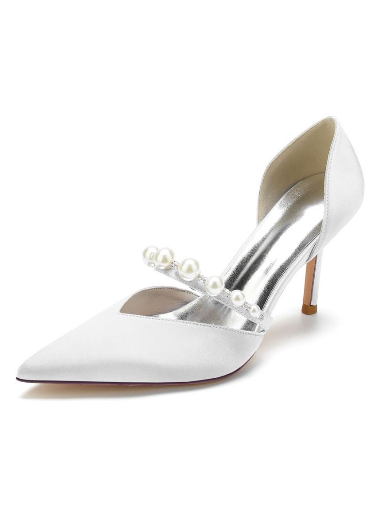 Dampärlor Bridal Pumps Stilettklack I Satin