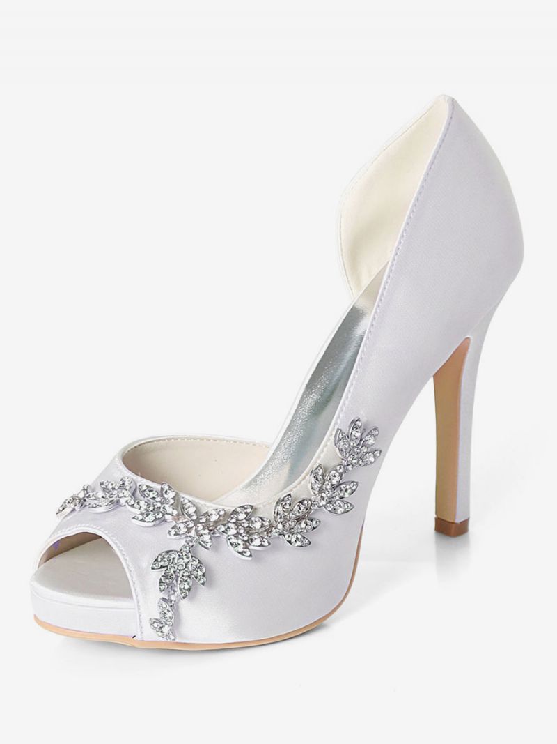 Damplattform Dorsay Bridal Pumps Med Strass - Vit