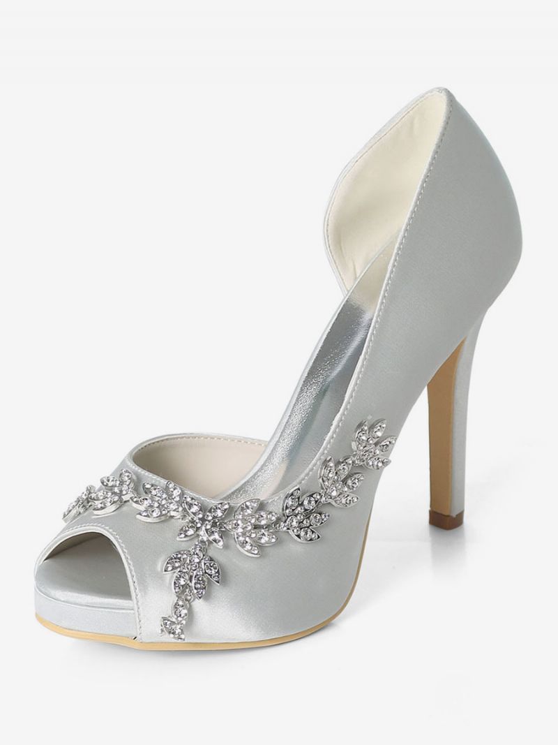 Damplattform Dorsay Bridal Pumps Med Strass - Silver