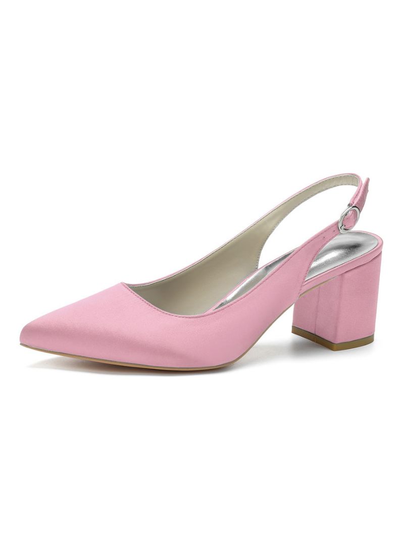 Klackklack Slingback Pumps För Damer Med Spetsiga Tå - Rosa