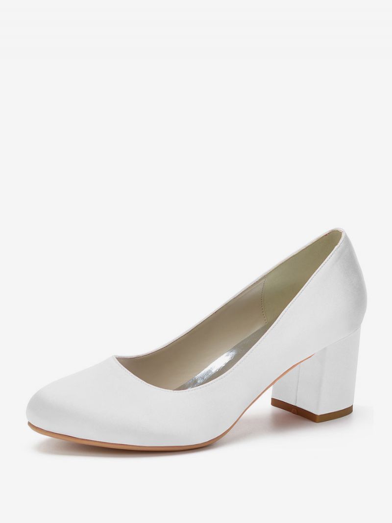 Kvinnors Brudpumps Block Heel Rund Toe