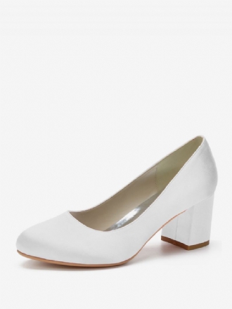 Kvinnors Brudpumps Block Heel Rund Toe