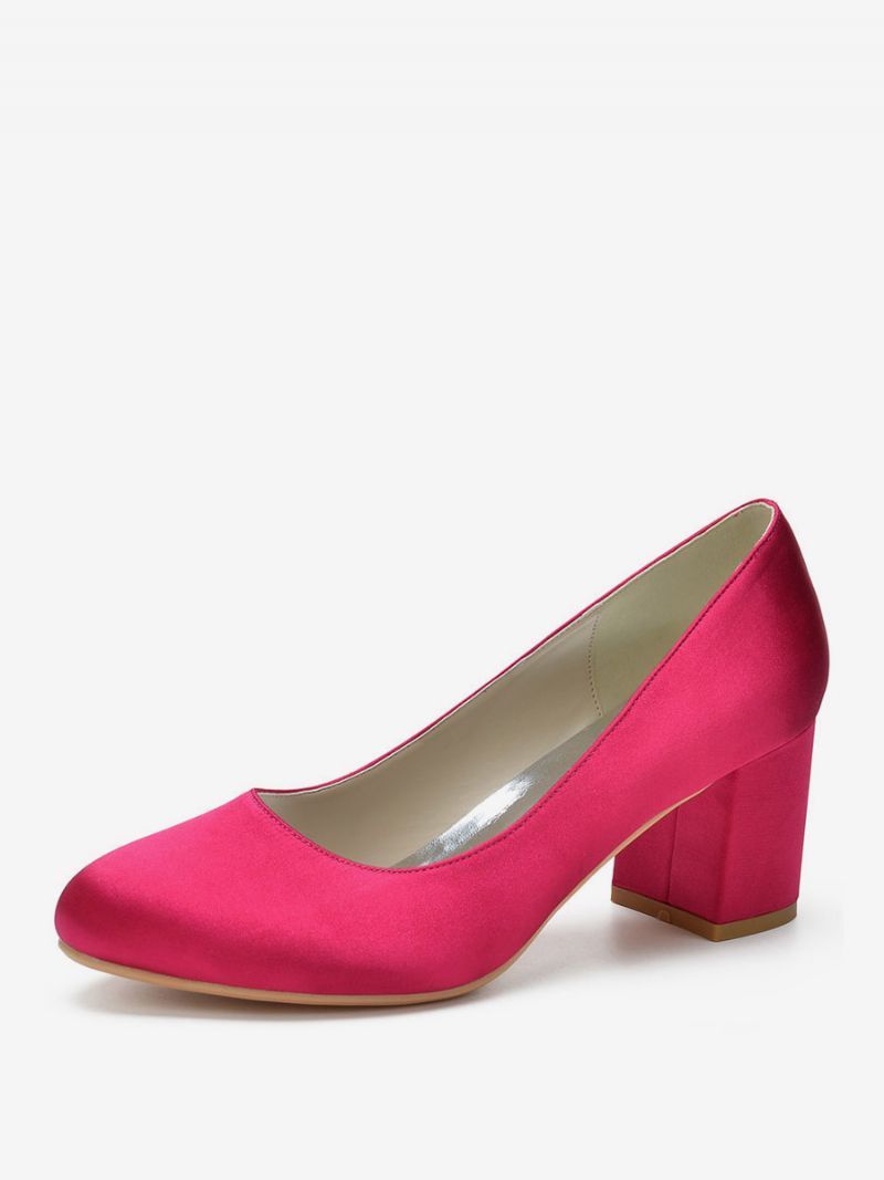 Kvinnors Brudpumps Block Heel Rund Toe - Ros