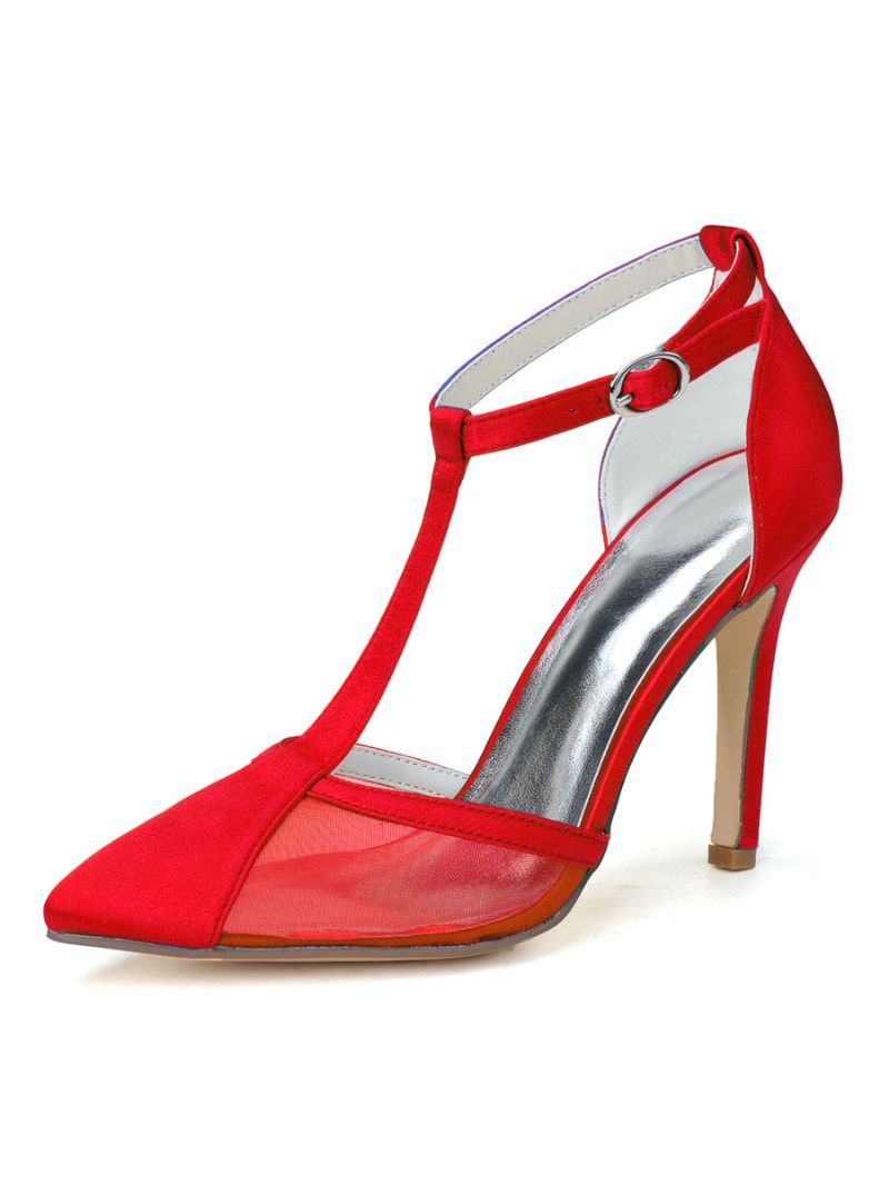 Kvinnors Brudskor T-rem Heel Pumps - Ture Red