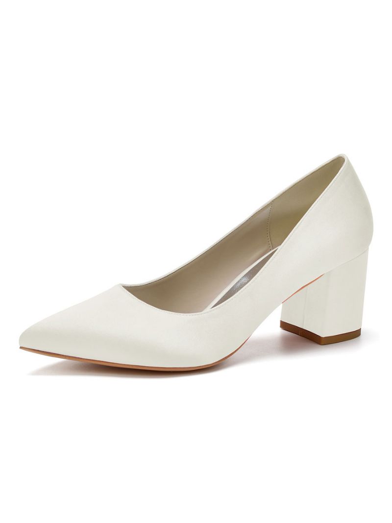 Kvinnors Lågklackade Bridal Pumps Heels - Elfenben