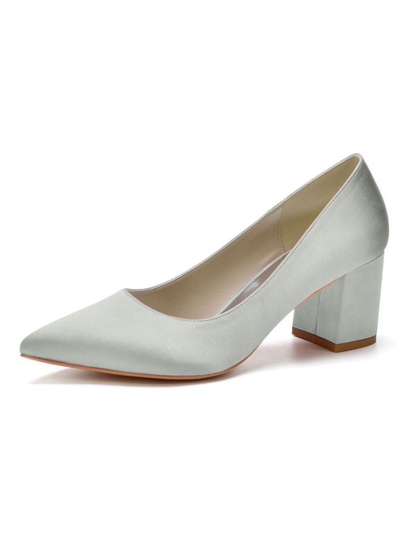 Kvinnors Lågklackade Bridal Pumps Heels - Silver