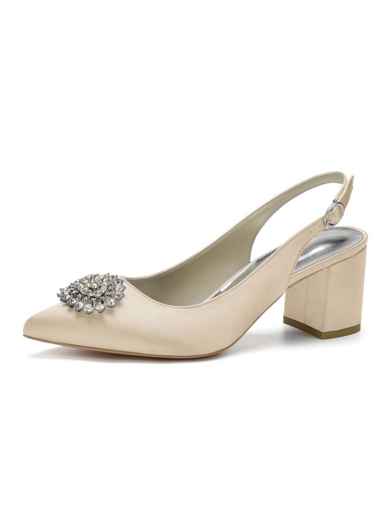 Kvinnors Lågklackade Slingback Bridal Pumps - Champagne