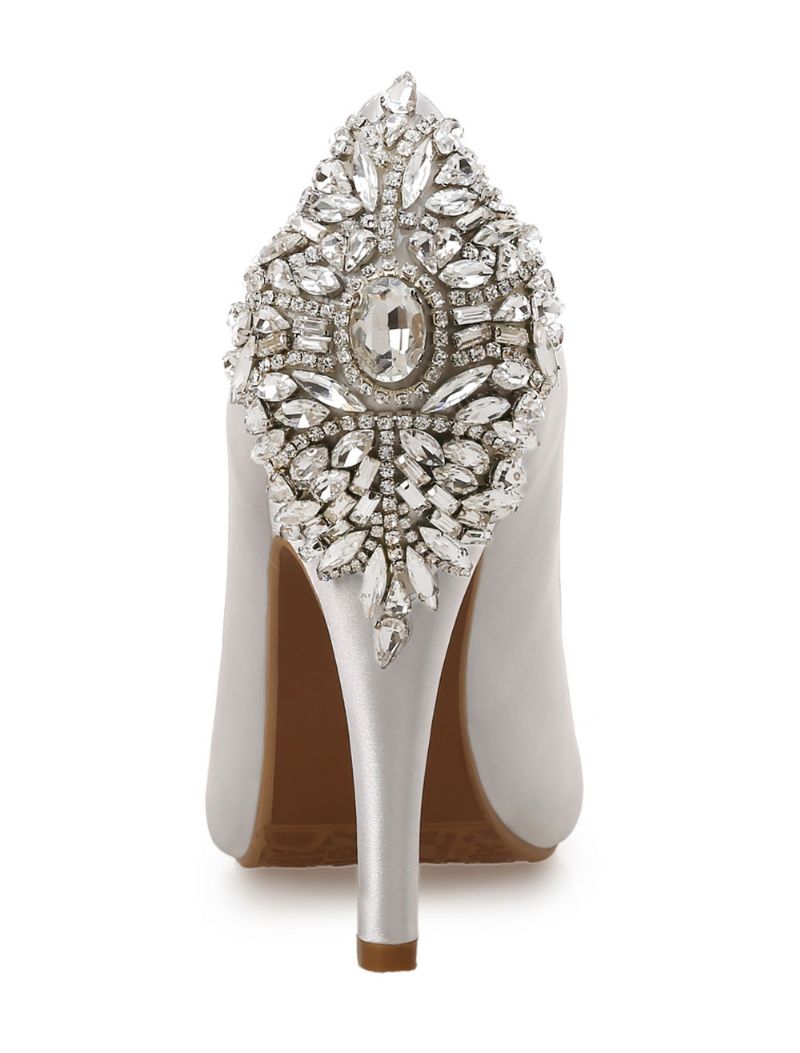 Kvinnors Peep Toe Bridal Pumps - Vit