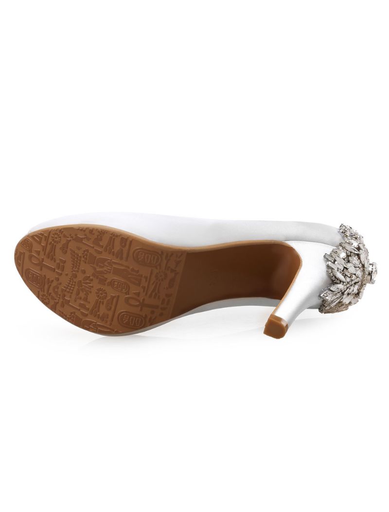 Kvinnors Peep Toe Bridal Pumps - Vit