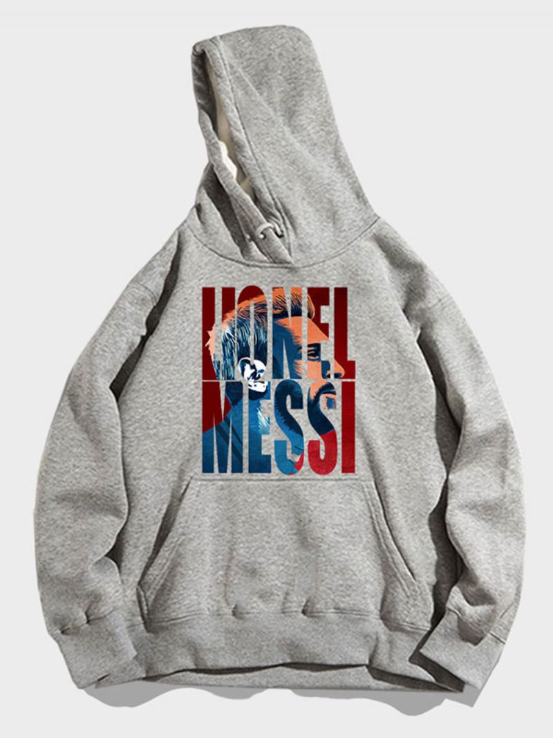 Argentina Messi Number 10 Hoodie Herrtopp - Ljusgrå