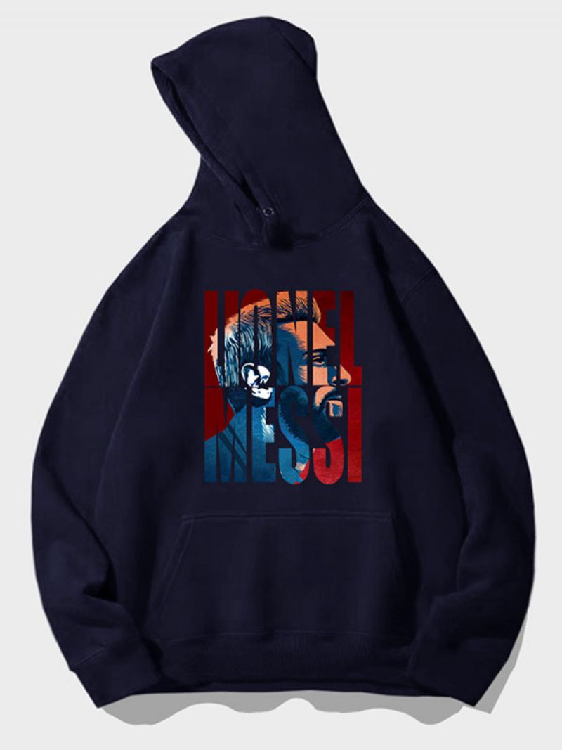 Argentina Messi Number 10 Hoodie Herrtopp - Djupblå