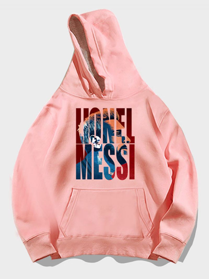 Argentina Messi Number 10 Hoodie Herrtopp - Rosa