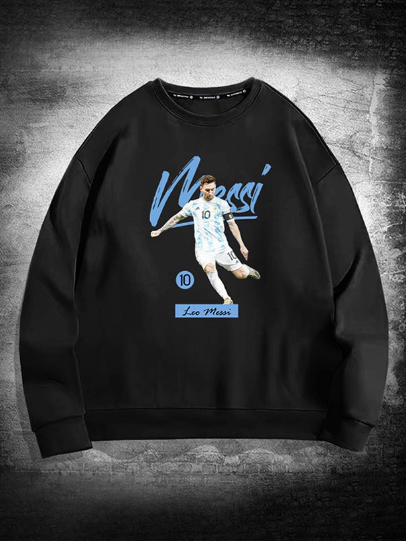 Argentina Messi Sweatshirt Långärmad Topp För Män