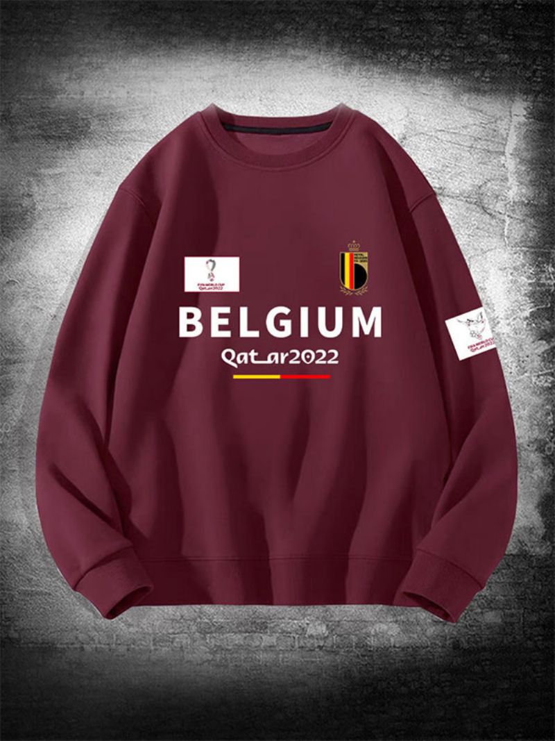 Belgien Team Sweatshirt Herrtröja - Burgogne