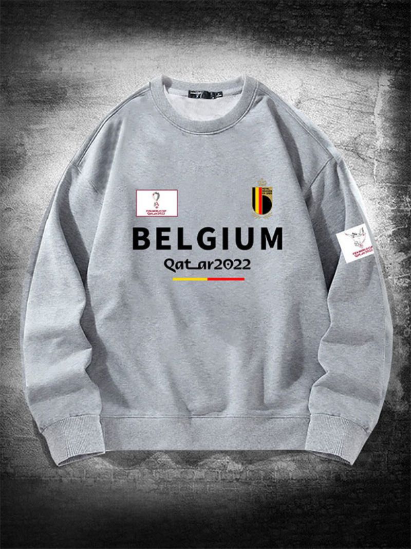 Belgien Team Sweatshirt Herrtröja - Ljusgrå