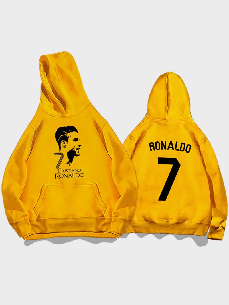 Cristiano Training Hoodie Ronaldo Nummer 7 Herrtopp - Gul