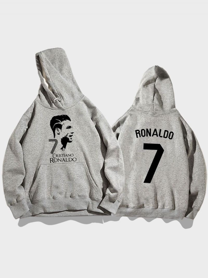 Cristiano Training Hoodie Ronaldo Nummer 7 Herrtopp - Grå