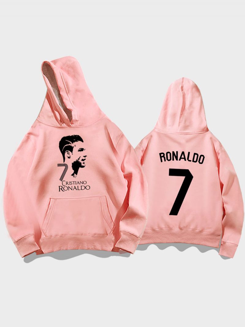 Cristiano Training Hoodie Ronaldo Nummer 7 Herrtopp - Rosa