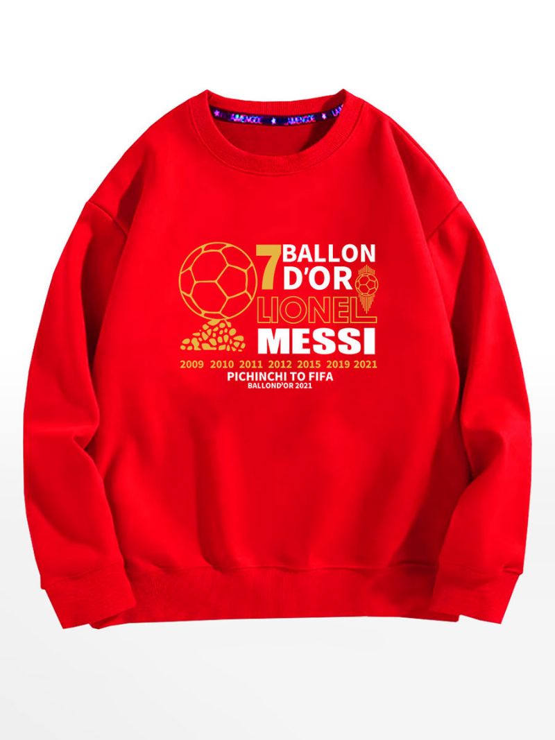 Messi Ballon D'or Sweatshirt Herrtröja - Röd