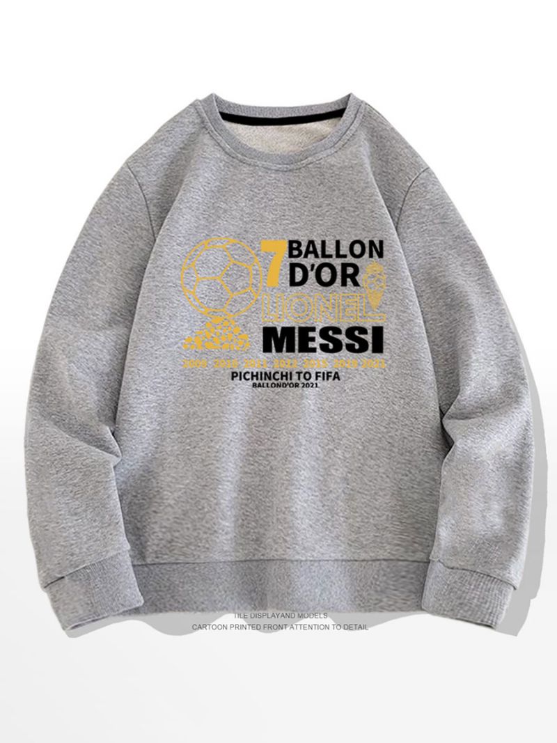 Messi Ballon D'or Sweatshirt Herrtröja - Ljusgrå