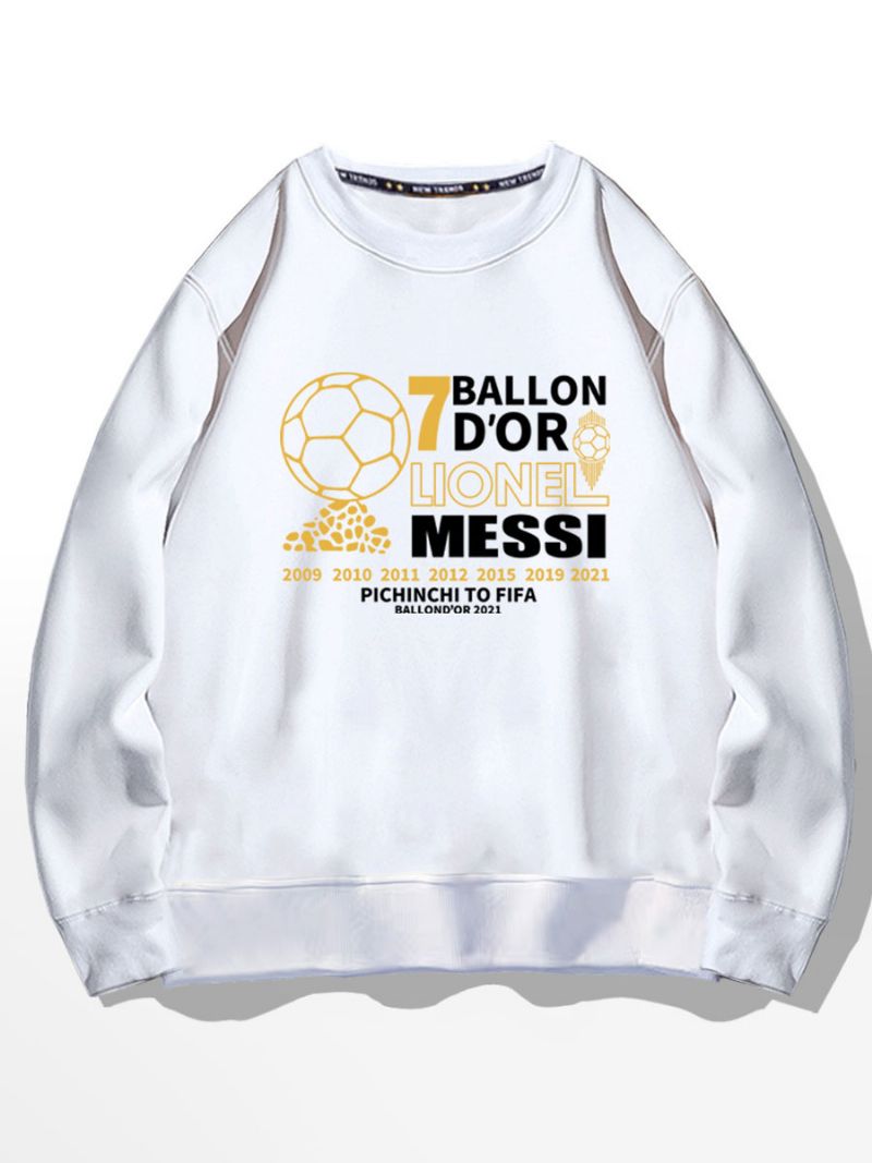 Messi Ballon D'or Sweatshirt Herrtröja - Vit