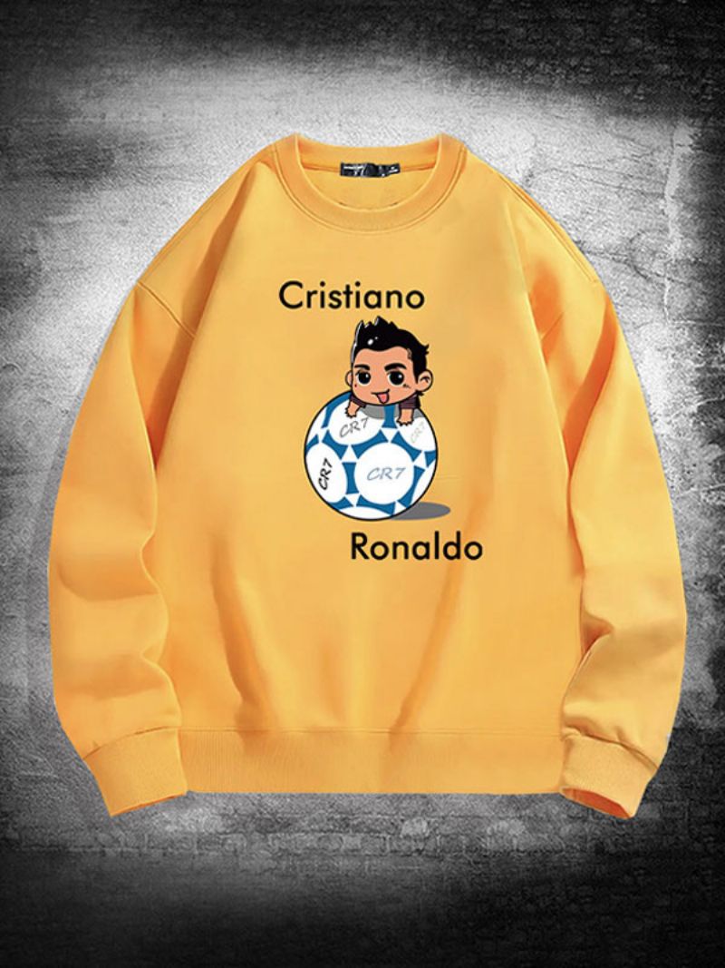 Ronaldo Sweatshirt Långärmad Topp För Män - Gul