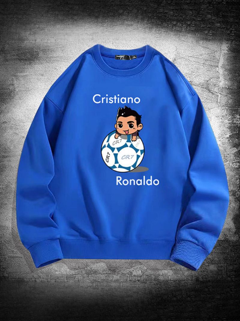 Ronaldo Sweatshirt Långärmad Topp För Män - Blå