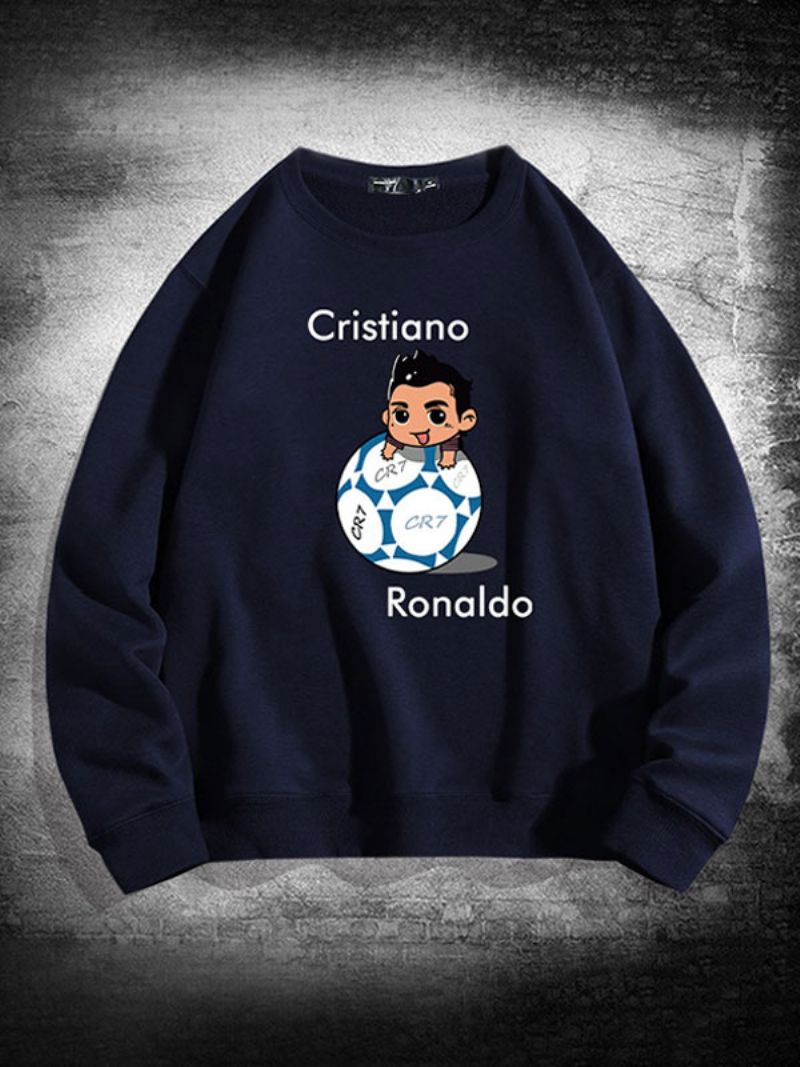 Ronaldo Sweatshirt Långärmad Topp För Män - Djupblå