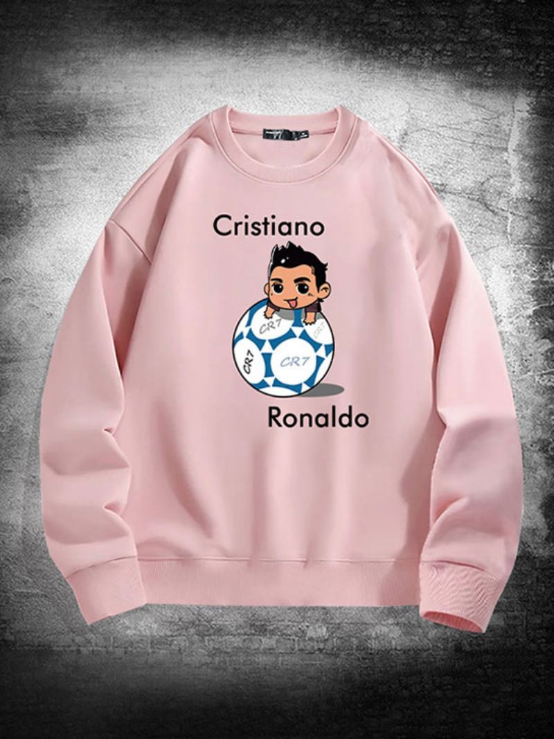 Ronaldo Sweatshirt Långärmad Topp För Män - Rosa