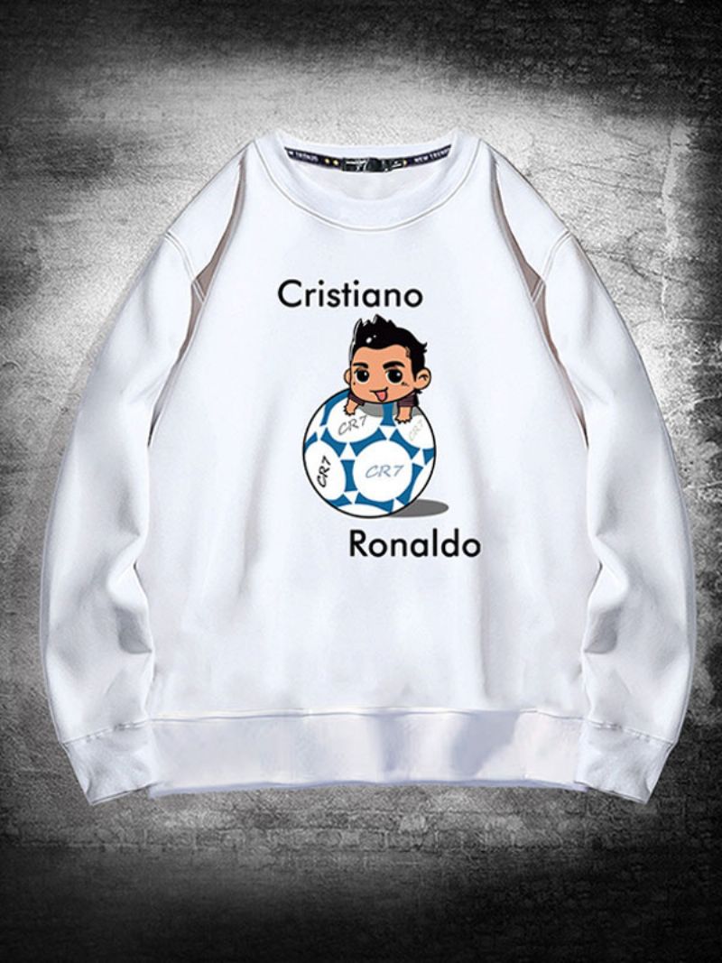 Ronaldo Sweatshirt Långärmad Topp För Män - Vit