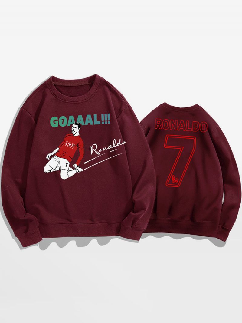 Ronaldo Sweatshirt Vuxen Topp För Män - Burgogne