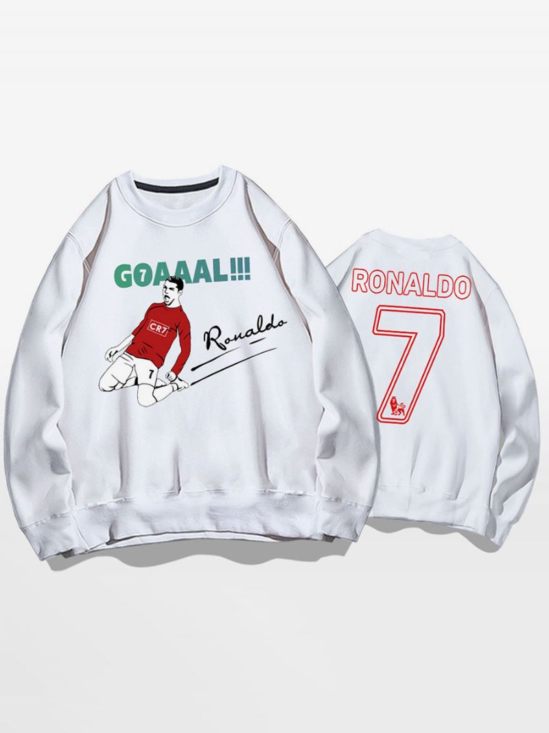 Ronaldo Sweatshirt Vuxen Topp För Män - Vit